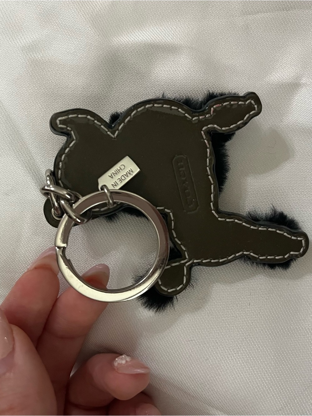*RARE* COACH Fur Poodle Bag Charm Key Chain - Picture 5 of 5